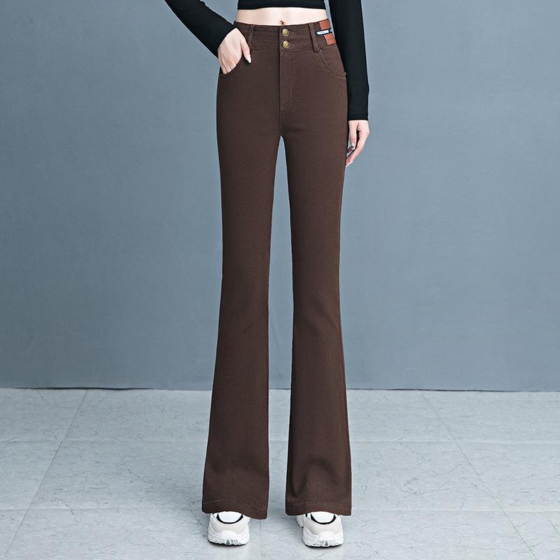 

European Off-White High-Waisted Slim Denim Flare Pants - 2025 Autumn/Winter Collection XXL