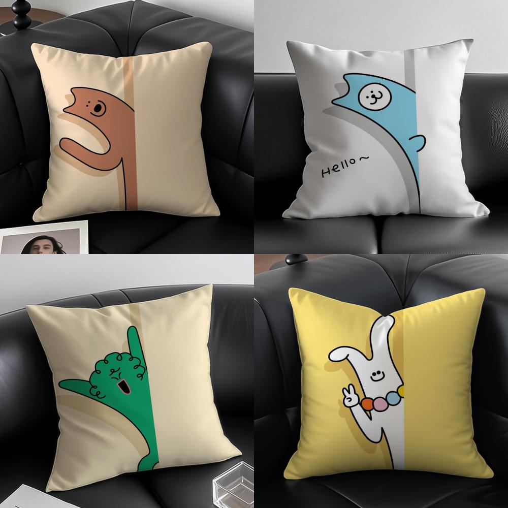 PeekaBoo Animals Cushion Cover Pillow Case Antidustmite Invisible Zipper Silky Plush Cushion