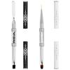 2 Pcs Double Ended Nail Builder Gel Brush, Hard Gel Nail Brush French Tip Brushs Liner Brushes Nails Drawing Brushes for Design