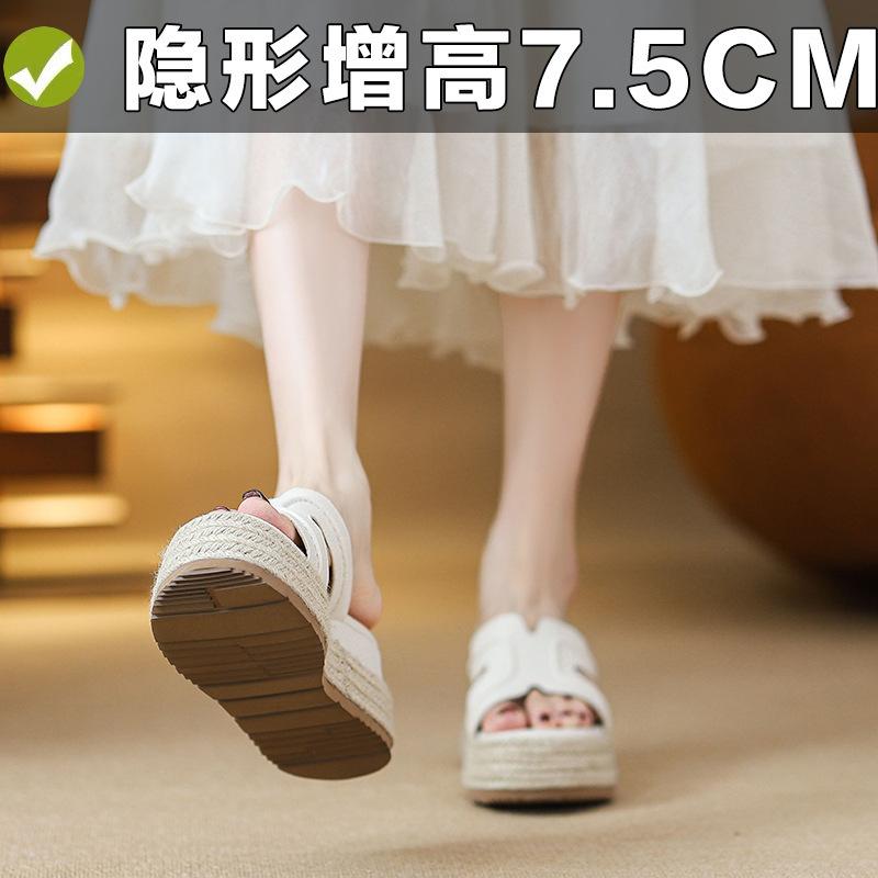 

Пляжный дневник~ Новая летняя обувь Чжао Рут - ретро соломенные плетеные тапочки 39