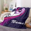 Custom Name Rainbow Pony Adventure Party Blanket For Couch Bed Plush Cozy Fuzzy Blanket Super Soft Warm Blankets For Fall And Winter 0916127