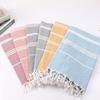 Turkish Cotton Sand-Resistant Striped Beach Shawl/Towel with Tassels