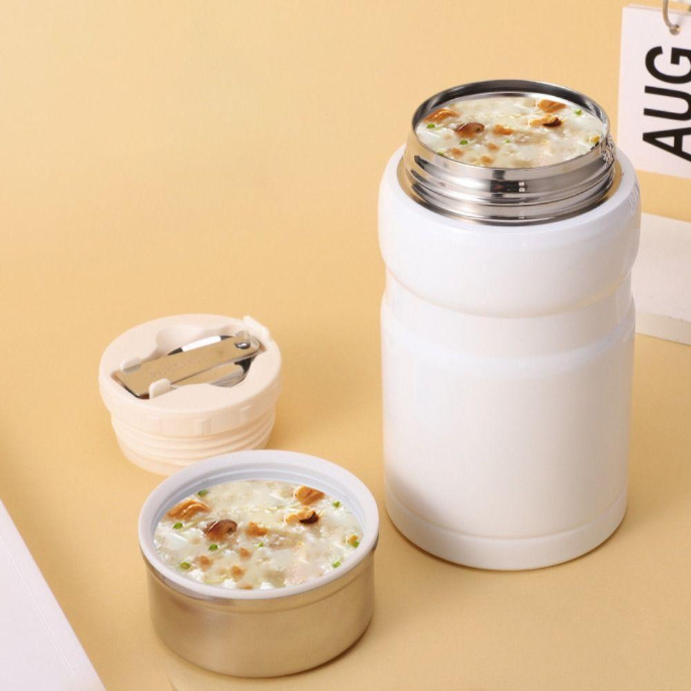 Large Capacity 750ml Thermal Food Jar with Spoon Soup Jar Durable Thermos Cup  School