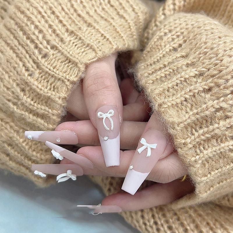 50Pcs Ribbon Bowtie Nail Charms Light Luxury Ins-Style Nail Art With 3D Resin Decor For A Chic And Trendy Manicure Look