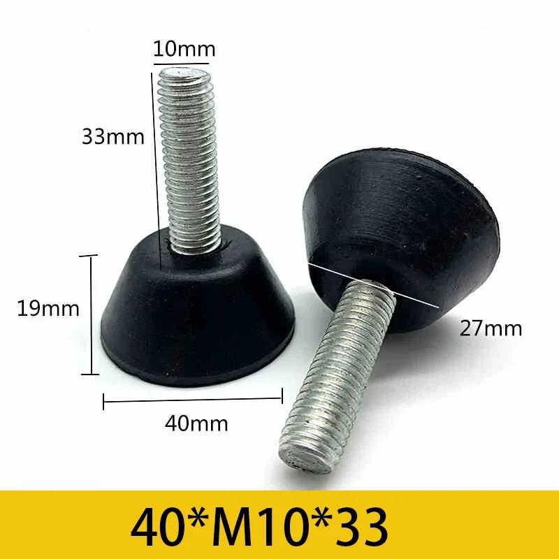 10Pcs Rubber Adjustable Feet Pad With Screw M6 M8 M10 Table Chair Balck Leveling Foot Pad Furniture Leg Anti-shock Protection