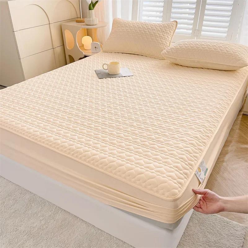 New Class a Waterproof Quilted Fitted Sheet Three-Piece Antibacterial Septate Mattress Protective Cover