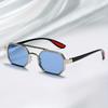 Vintage Quadratische Sonnenbrille für Herren Steampunk Sonnenbrille Retro Damen Punk Stil Modebrille Retro Shades Gafas De Sol