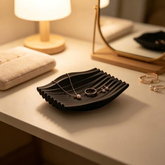 Drainage Soap Tray 3D Printed Dish, Minimalist Wave Design Bathroom Holder, Drying Rack Shower for Bathroom, Kitchen Sink, Vanity Countertop
