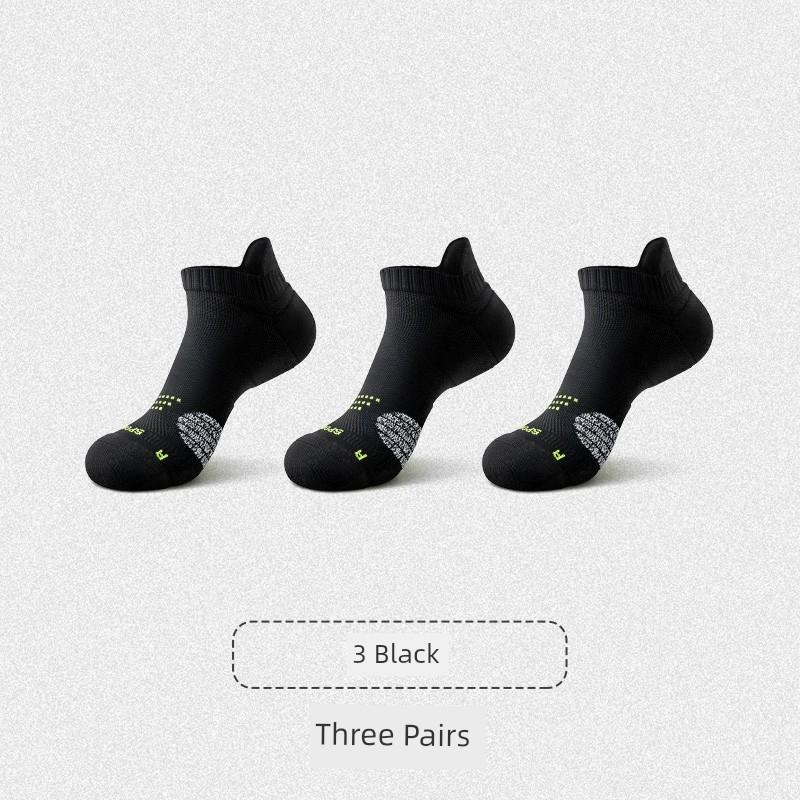 Comfortable Outdoor Sports Socks for Spring and Summer Marathon Men's Short Socks with Thick Towel Soles, Durable Running Short Socks for Men