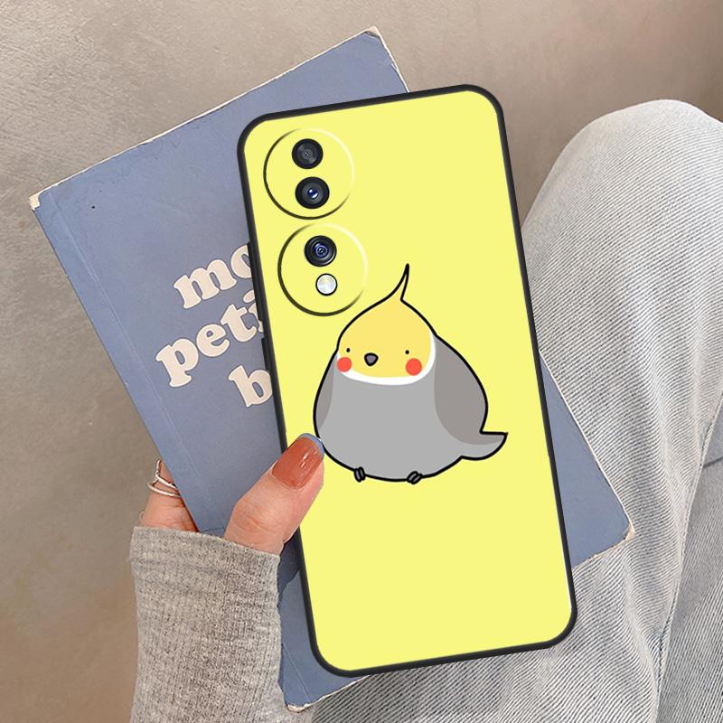 Cartoon Animal Chubby Cockatiel Case For Honor Magic 8 7 6 5 Pro Cover For Honor 400 200 X9c X9b X9a X8a X8b 50 70 90 Lite