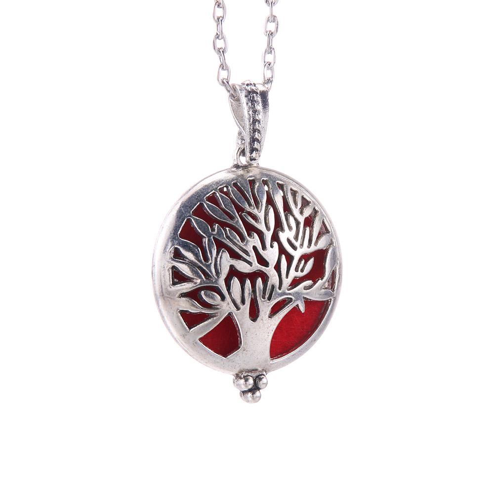 Aromatherapy Necklace Tree of Life Diffuser Jewelry Vintage Open Locket Pendant Essential Oil Perfume Aroma Diffuser Necklace