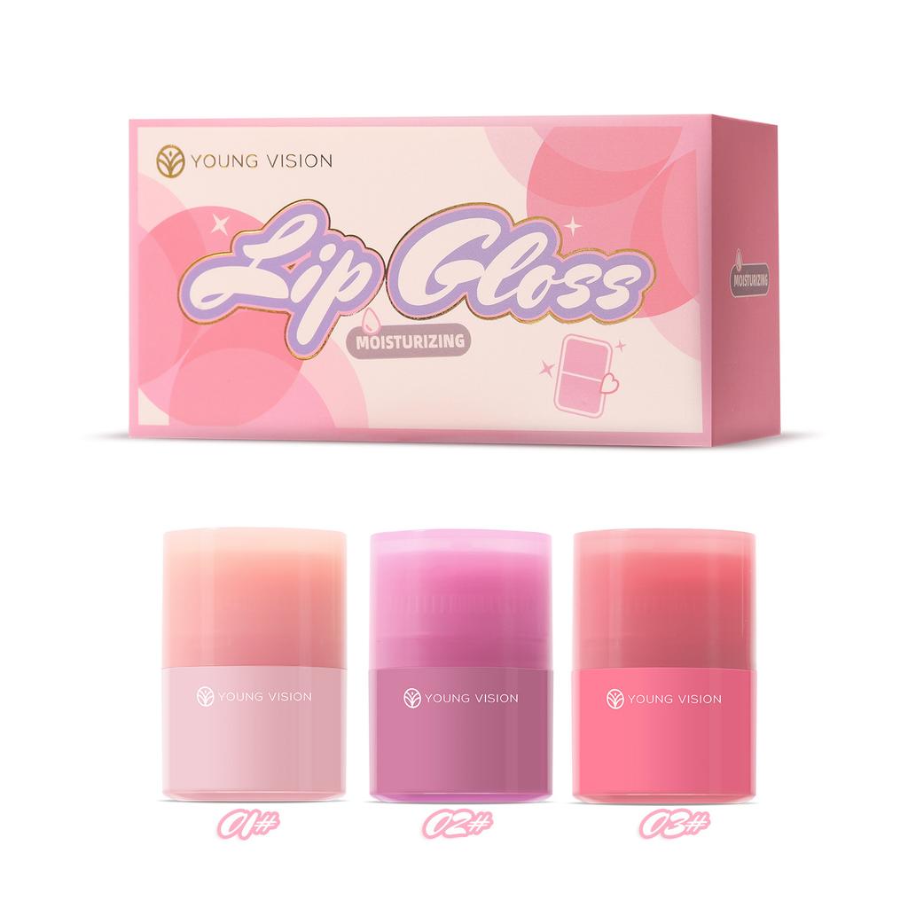 Twist Lipgloss 3-Farben-Set Volle Feuchtigkeit Candy Nude Durchscheinender Spiegel Lipgloss Feuchtigkeitsspendendes Lippenöl
