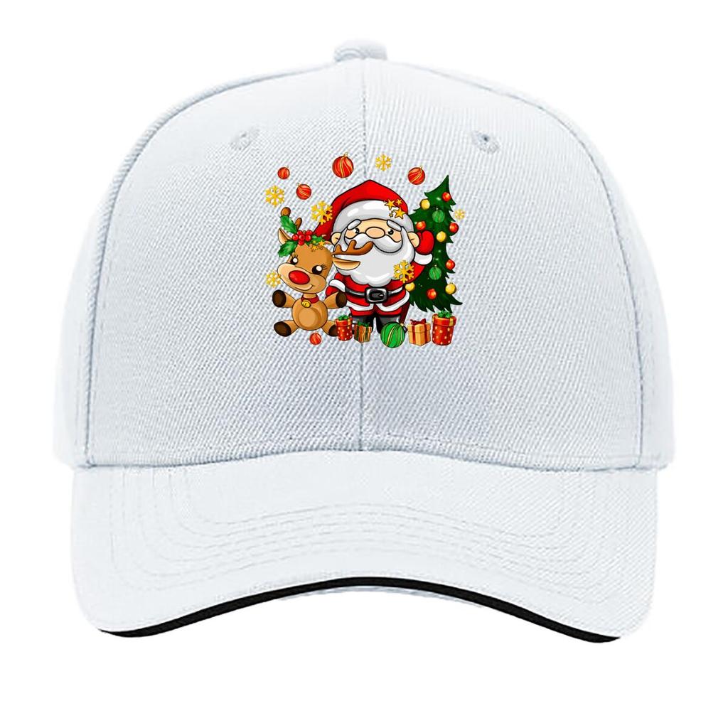 Cute Christmas Santa Claus Reindeer Tree Snowflake Gifts Sandwich Baseball Cap Unisex Women Sun Cap Outdoor Workouts Hat