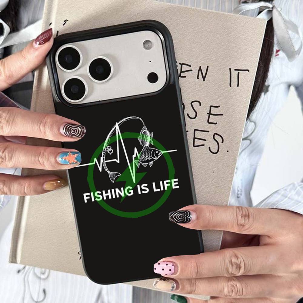 

Fishing Heartbeat Magnetic For Magsafe Wireless Charge Phone Case For iPhone 17 Air 16 15 Plus 14 13 12 11 Pro Max iPhone 12 mini