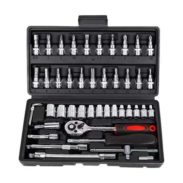 46-Piece Multifunctional Ratchet & Socket Set for Car Repair & Home Use