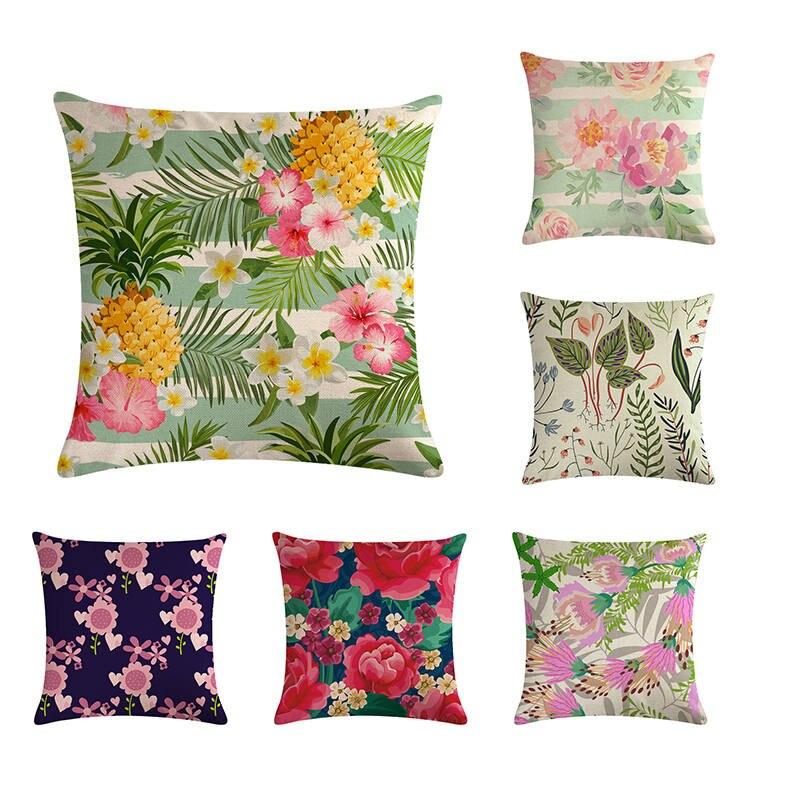 Buy 45*45cm Throw pillow cushion cover flower plant office Floral pillow sofa pillow case cover