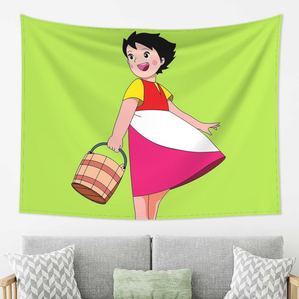 Happy Heidi Tapestry Decor Art Aesthetic Tapestries for Living Room Bedroom Home Wall Cloth Wall Hanging