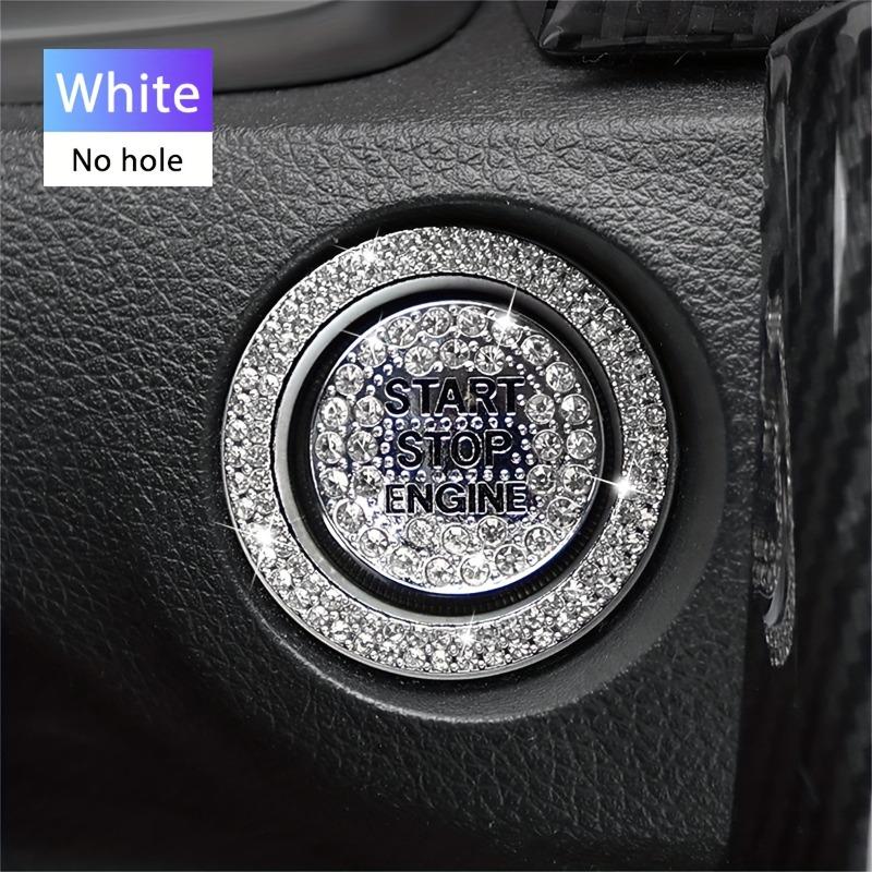 Set of 2 Car Start Button Stickers, Featuring a Rhinestone Ring Design for Decorative Purposes And, Ideal for Automotive Additions