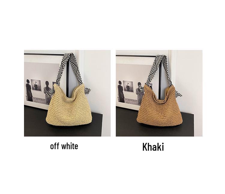 Holiday Style Straw Woven Bag: Large Capacity, Trendy Single Shoulder with Personalized Strap for Women