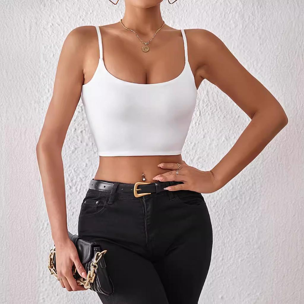 Women's Spring/Summer Sexy Cropped Versatile Camisole Inner Layer, Women's Outerwear Top, Slimming and Slimming
