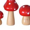 Mushroom Figurine Statue Wooden Crafts Micro Landscape Ornaments Miniatures for Outdoor Lawn Flower