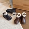 2025 Winter Fleece-Lined Girls' Leather Boots - Soft Sole Princess Martin Boots for Children