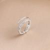 S925 Sterling Silver Snake Head Adjustable Open Ring for Women - Korean/Japanese Style Light Luxury with Full Diamond Shine