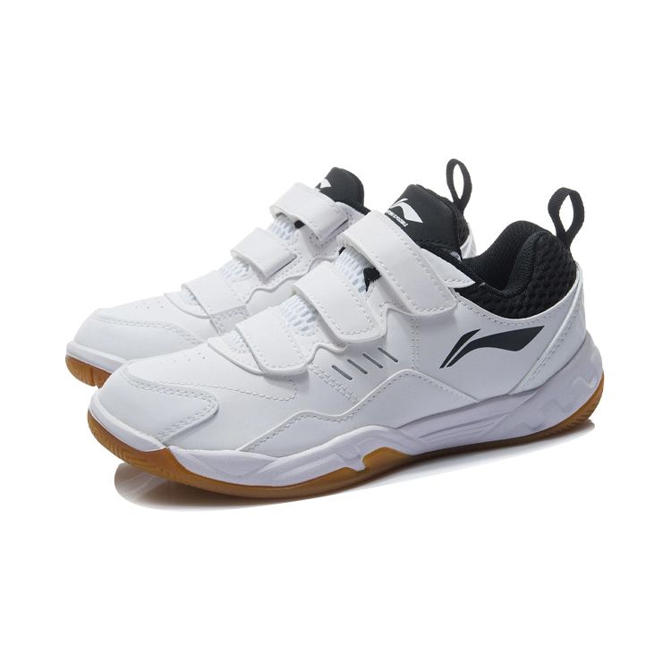 Li Ning Badminton Training Low-Top Running Shoes Kids Shoes White Black AYTR028-1