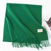 Sciarpa da Donna in Finto Cashmere Tinta Unita con Frange Morbida Calda Stola Avvolgente per Autunno Inverno Outfit Quotidiano Casual