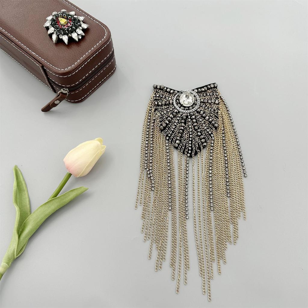 Beaded Shoulder Epaulets Handmade Shoulder Jewelry Tassels Epaulettes Clothing Accessories Epaulet Shoulder Brooches