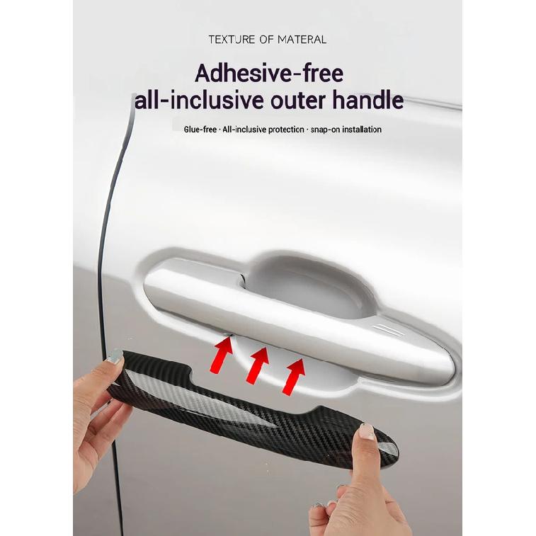 Car Door Handle Cover For Toyota Highlander CROWN KLUGER RAV4 WILANDER No Tape Required, Full Coverage,ABS Material Accessories