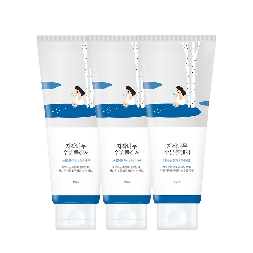 Round Lab Birch Juice Moisturizing Cleanser 150ml × 3 Set Hydrating Gentle Foam Cleanser