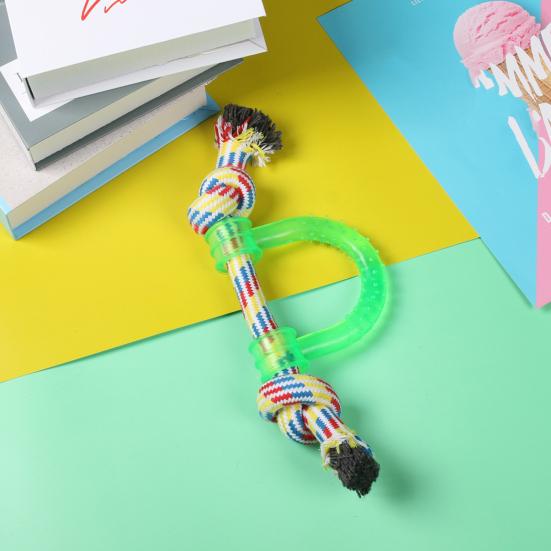 Hundespielzeug Strukturierter Ring Seilknoten Hundespielzeug Welpen Zahnungsspielzeug Kauspielzeug für die Zahnpflege Interaktives Zerrspiel Spielzeug zum Apportieren Kleine Mittlere Hunde