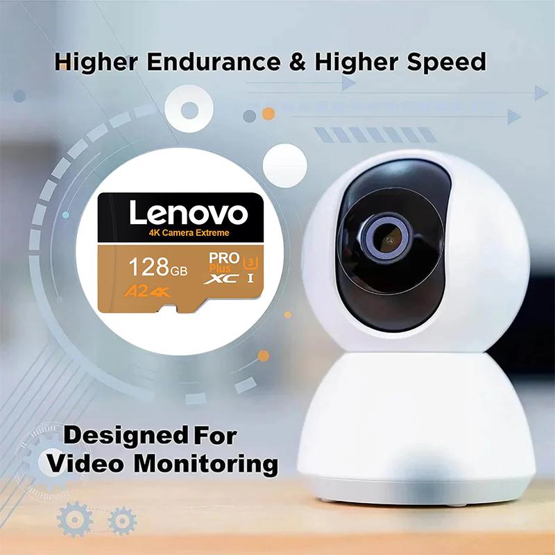 Lenovo High-Speed Micro TF SD Card 512GB Support 4K Ultra HD 128GB 64GB Flash Memory Card for 360° Video Cameras Car Accessories