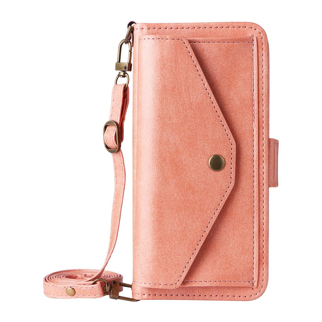 For Motorola Edge 60 Fusion 5G Leather Case Magnetic Closure Wallet Stand Phone Cover with Crossbody Strap
