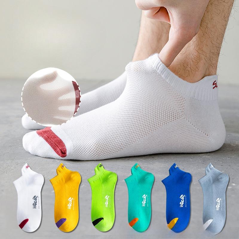 

5 Pairs of Socks Men s Anti-odour Sweat Short Socks Spring and Summer Thin Shallow Mouth Lift Ear Socks Cotton Breathable Sports Socks Cotton 5 pairs світло-сірого кольору