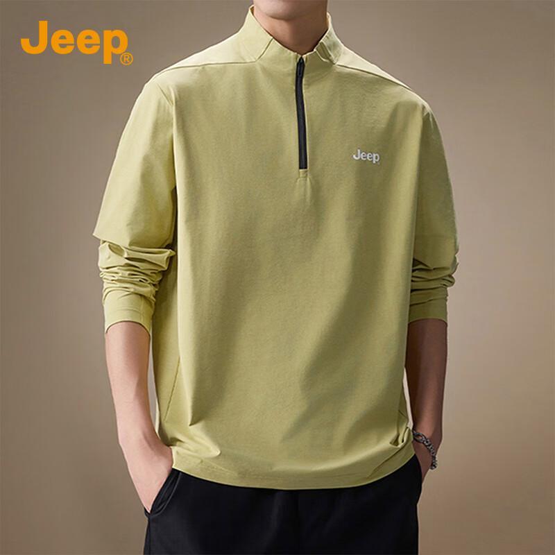 JEEP Men s Half-Zip Long Sleeve T-Shirt L