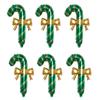 6pcs Christmas Decoration Candy Cane Bow Balloon Red And Green Stripes Christmas Foil Balloon Xmas New Year Party Supplies