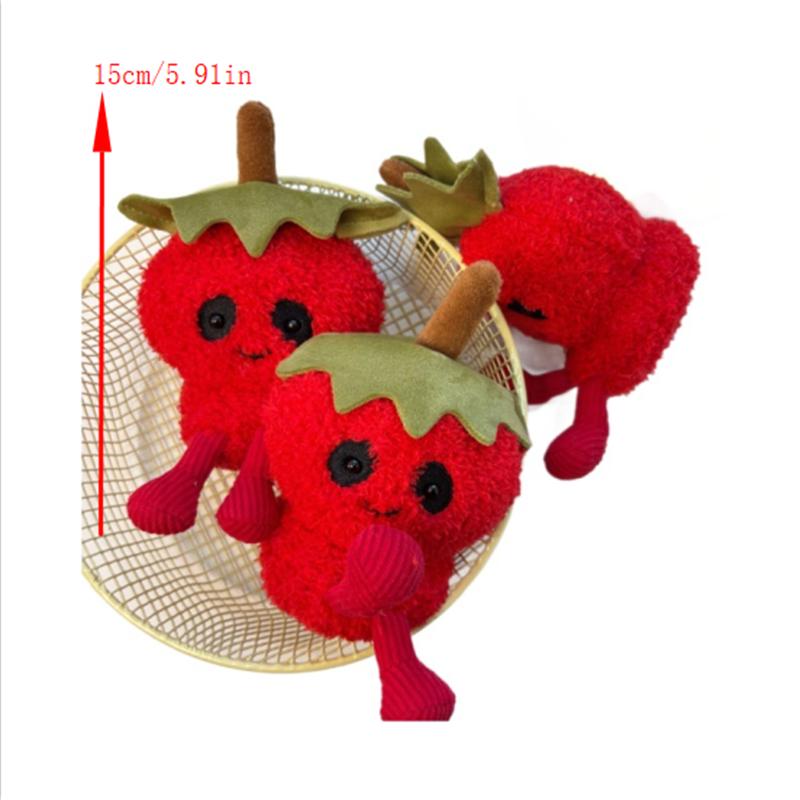 1/2 Pcs Cute Evil Tomato Plush Doll Toy Keychain Pendant Bag Hanging Decor Backpack Charm Halloween Birthday Gift Couple Keyring