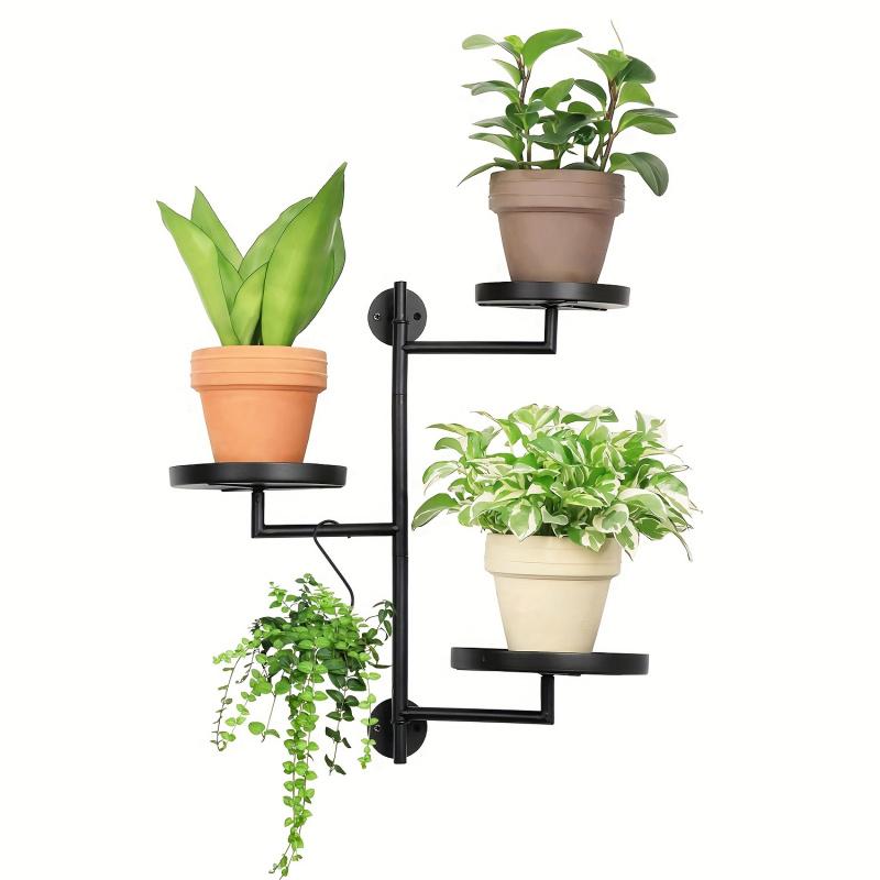Rotating Window Plant Shelves Indoor, 3-tier Metal Plant Stand, Wall Plant Holder, Window Plant Shelf For Multiple Plants Indoo