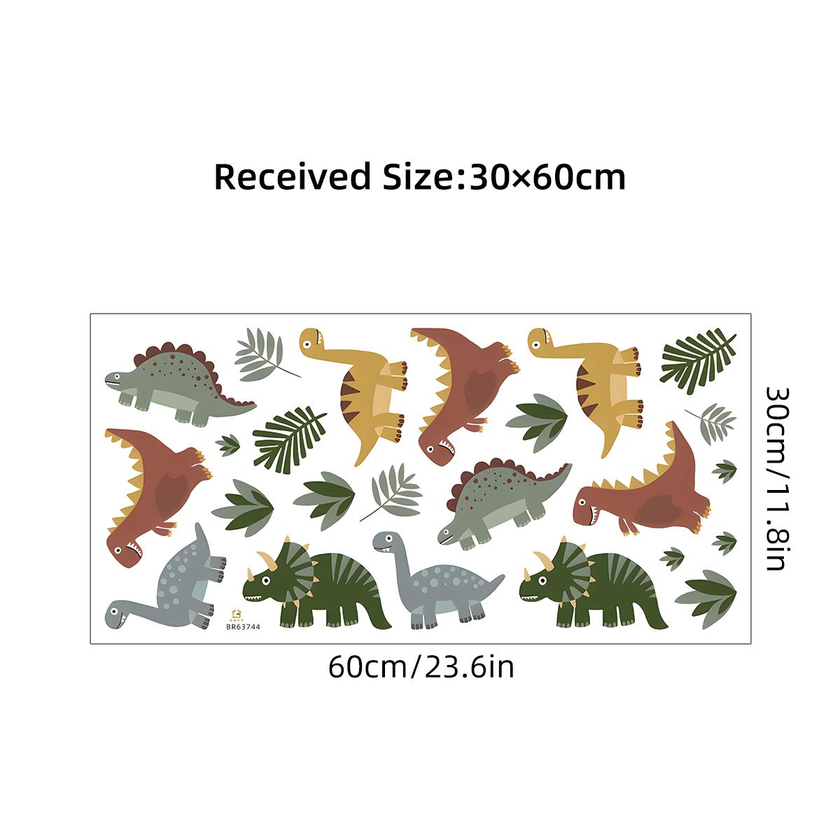 Cartoon Cute Dinosaur Leaf Animal Wall Stickers Removable For Kids Room Living Room Nursery Decoration Wall Decals
