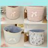 Sweetheart Lace Cylinder Storage Bin With Soft Cotton Material For Desk And Travel Use