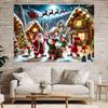 Santa Claus Village Christmas photography background holiday theme suitable for studio shooting