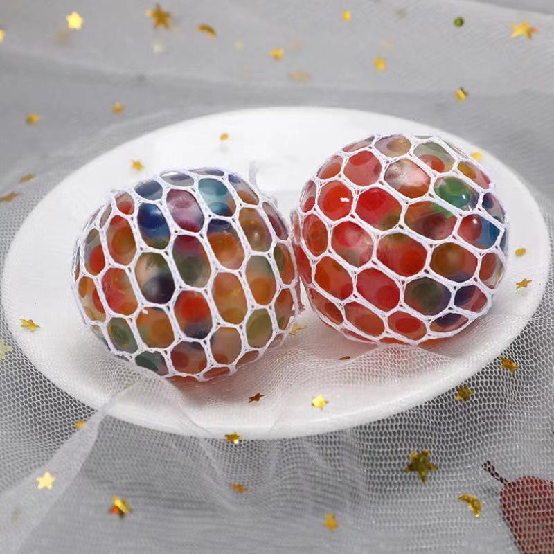 Street Stall Stress Relief Grape Ball - Creative Water Squeeze Toy with Slow Rebound Net Bag