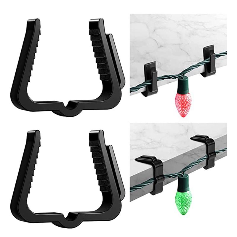 Gut-50er-Pack Feiertagslicht-Clips Außenhaken Weihnachtsaufhänger Für Weihnachtsdekoration Dachrinne Zaun Schwarz