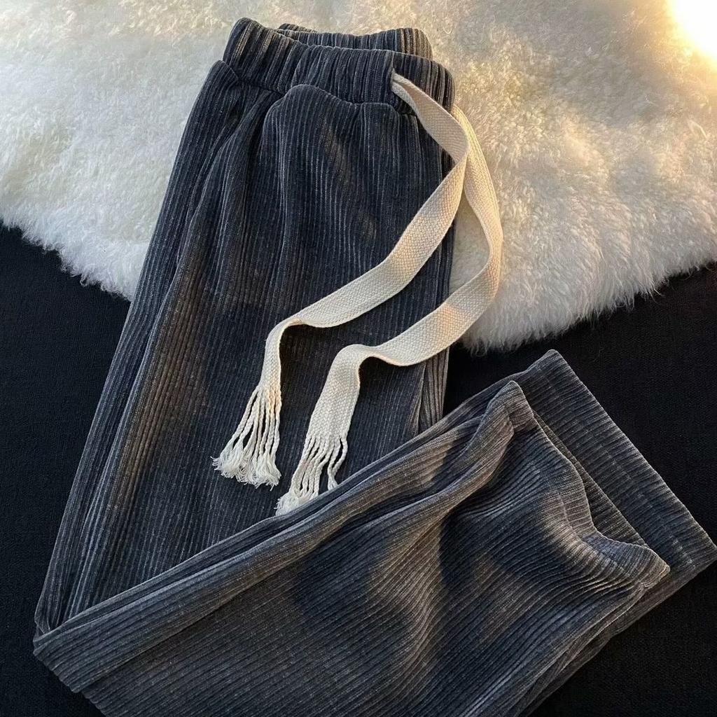Chao Lun Bu Chao brand sweatpants corduroy loose straight casual pants men's high street wide-leg pants