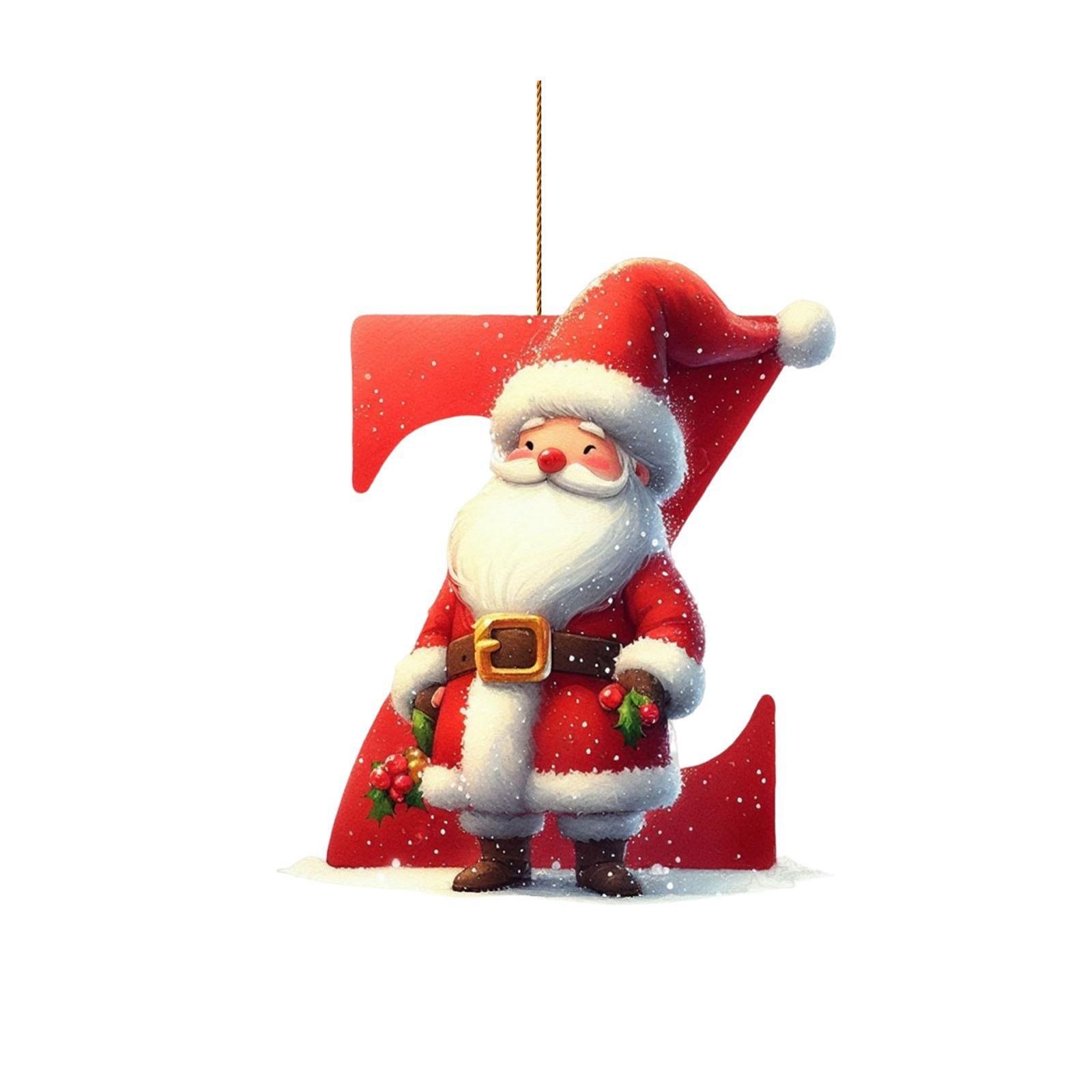 

Новая акриловая рождественская декоративная подвеска, украшение на рождественскую елку в виде буквы, подвеска для автомобиля, плоская 2D. One Size