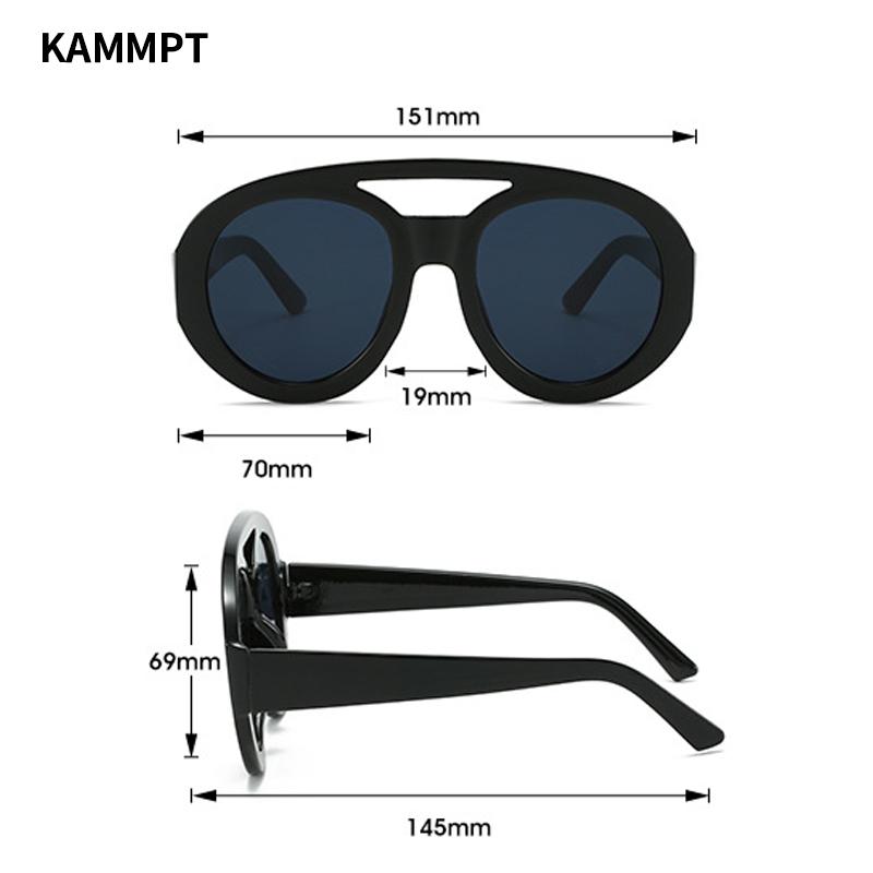 Oversized Round Goggle Men Fashion Double Bridge Gradient Candy Color Women Shades Eyewear Trendy New UV400 Sun Glasses