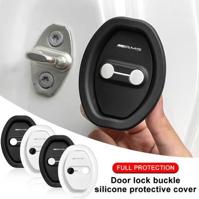 4Pcs Car Door Stopper Cover Door Lock Protective Covers For Mercedes Benz AMG W212 W205 W246 W177 W176 W213 GLC GLE GLS ML Welcome Laser Projection