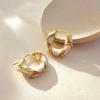 New Trendy Enamel Color Metal Texture Small Hoop Earrings for Women Gold Plated Statement Ear Buckle Creative Jewelry Gifts